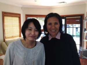 藤野朱菜様 ホームステイ先で。