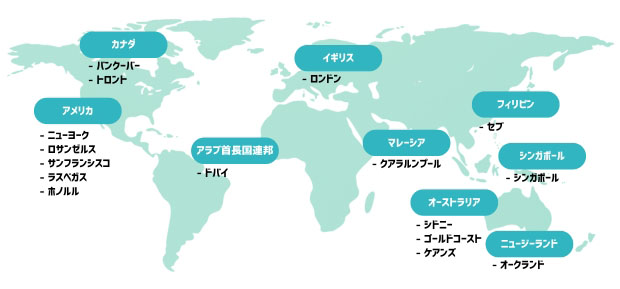 世界各地の拠点