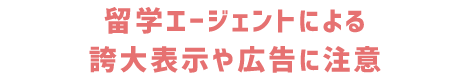 エージェントによる誇大表示や広告に注意