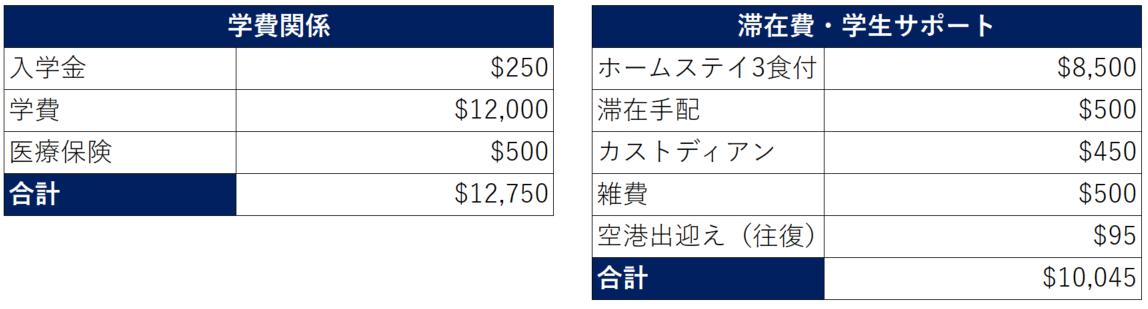 2017年から2018年の学費